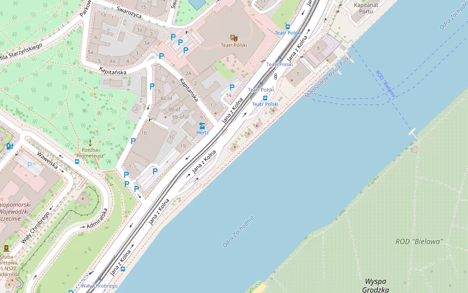 Mapa: Prosto z Pieca na Bulwarach, ul. Jana z Kolna 7 w Szczecinie